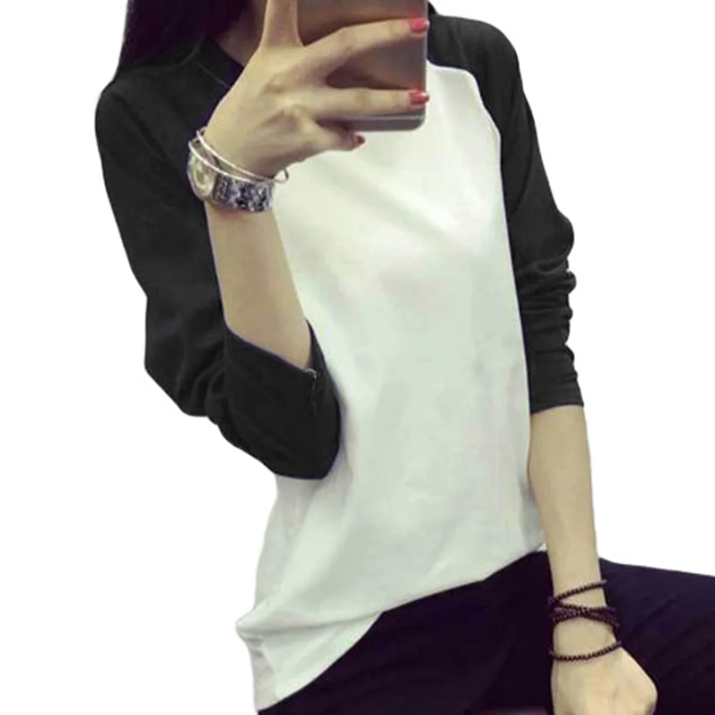 

Fashion Casual Women's Loose Long Sleeve Cotton T-shirt Top Autumn Pullover