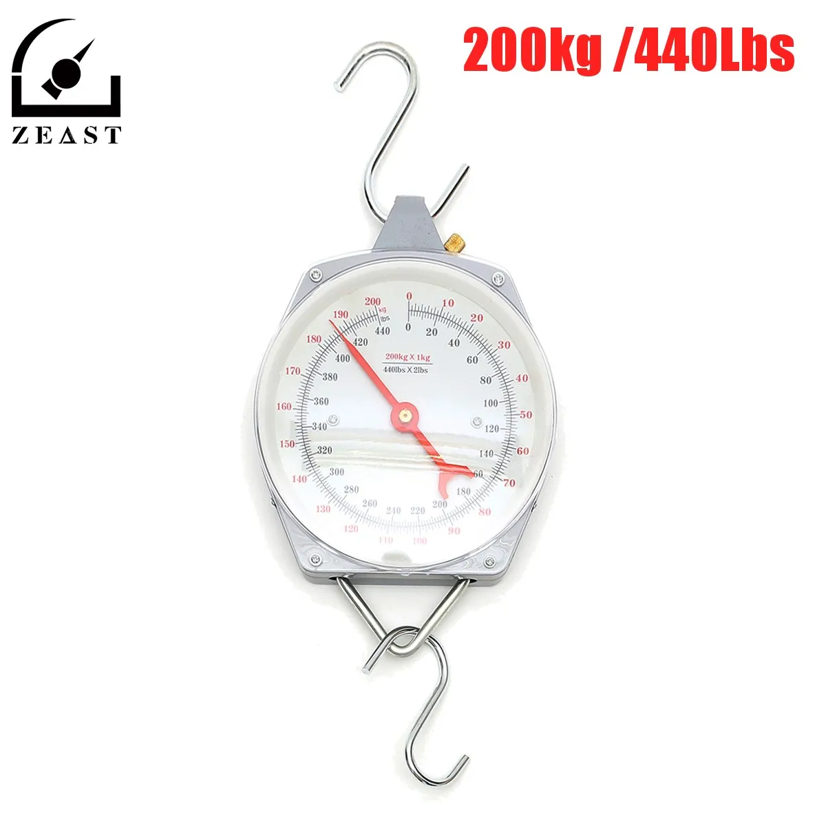 Механические подвесные весы из сплава с 2 крючками емкость 200 кг 440lbs|hanging scale|scales