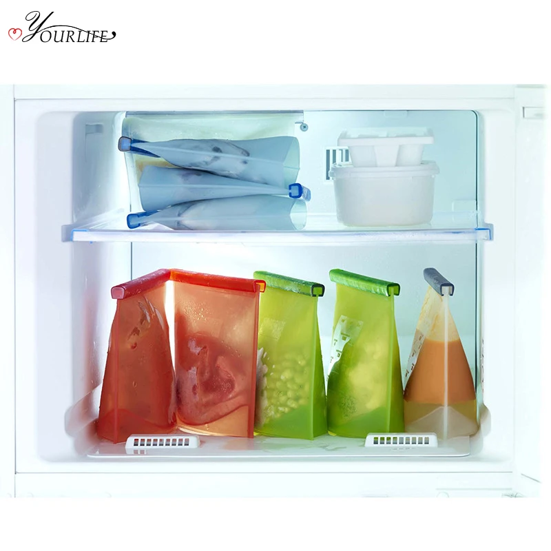 

OYOURLIFE 1pc Silicone Vacuum Food Storage Bags Sealer Wraps Kitchen Fridge Food Fresh Containers Household Storage Tools