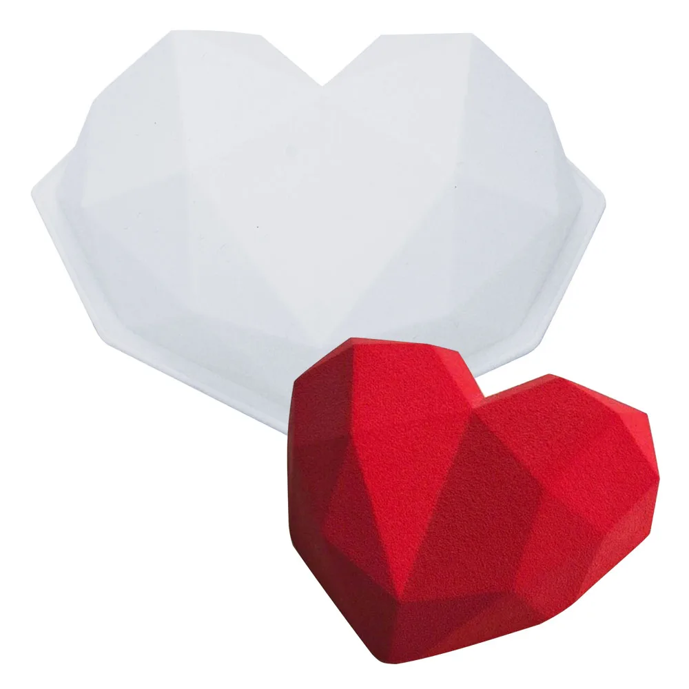 

1Pc Diamond Heart Shaped Silicone Mold 3D Cake Decorating Tools Sponge Cakes Dessert Mousse Chocolate Mould Baking Pastry Tools