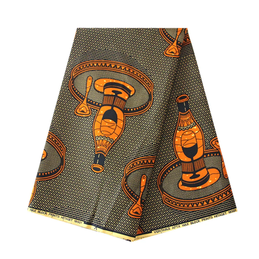 

6 Yards African Wax Prints Fabric Wax Hollandais dutch 100% Cotton Fabrics Material Dashiki Batik Real Floral for Dress A000412