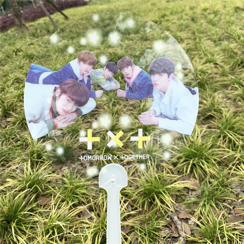K POP TXT ПВХ прозрачный Soobin Yeonjun ясно руки вентиляторы Taehyun Hueningkai завтра X вместе фото