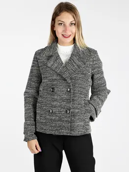 

Double breasted coat salt and pepper