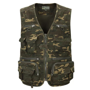 

Urban Camouflage Mens Military Uniform Tactical Multi-function Vests Breathable Quick-drying Fishing Vests Hunting Reporter Vest