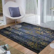 Else темно-синий деревянный Золотой Желтый Цветочный Ретро 3d принт Нескользящая микрофибра для гостиной декоративный современный моющийся коврик