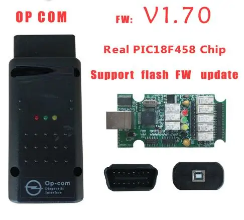 With PIC18F458 Chip ! Best Quality! V1.70 OBD2 Op-com / Op Com Opcom For Opel Scan Tool Support FLASH FW Update Free Ship 1