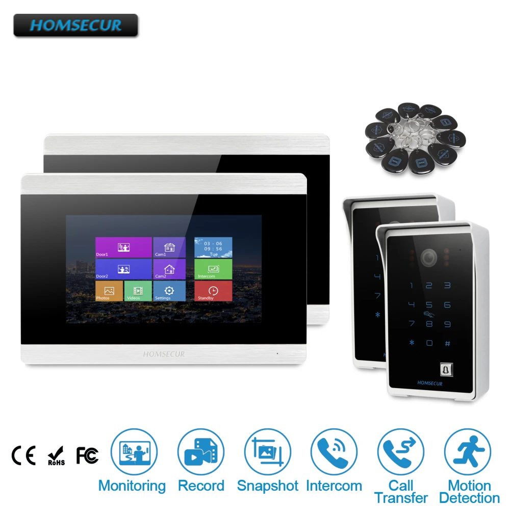

HOMSECUR 7" Video Door Entry Phone Call System+RFID Access for Home Security BC081+BM715-S
