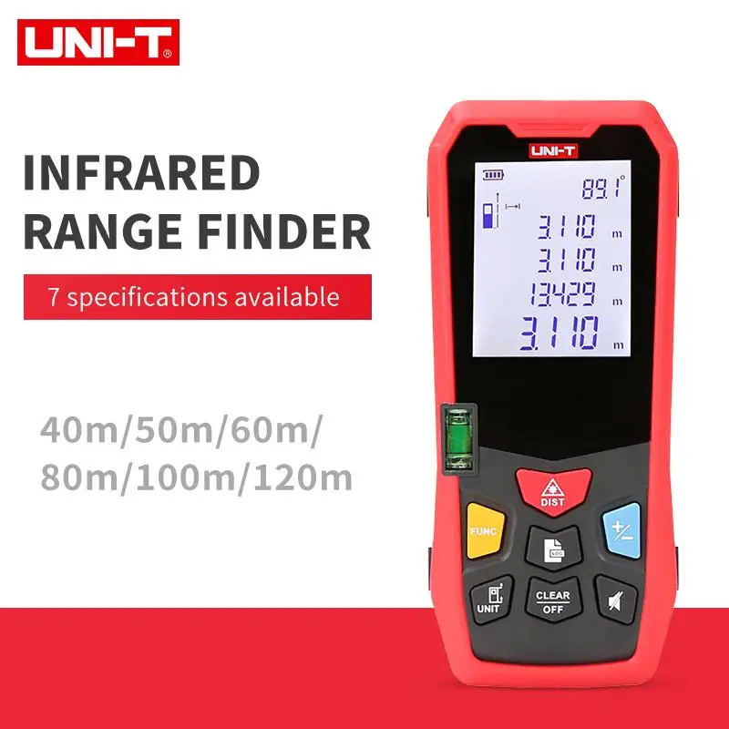 UNI-T Handheld Laser Rangefinder Distance Meter 40M 50M 60M 80M 100M 120Medidor Laser Tape Build Measure Device Electronic Ruler