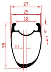 38mm carbon rims asymmetric