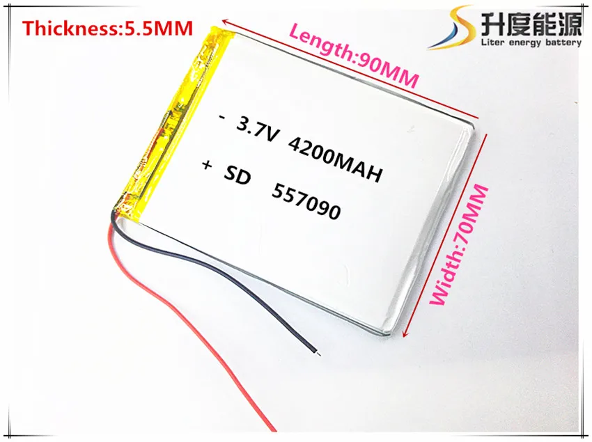 1 шт./лот 557090 3 7 V 4200mah литий-полимерный аккумулятор с защитной платой для PDA