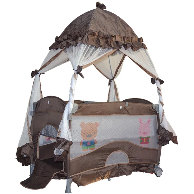 Lelebaby HH05 Portable Baby Crib Multifunctional Folding Baby Bed with