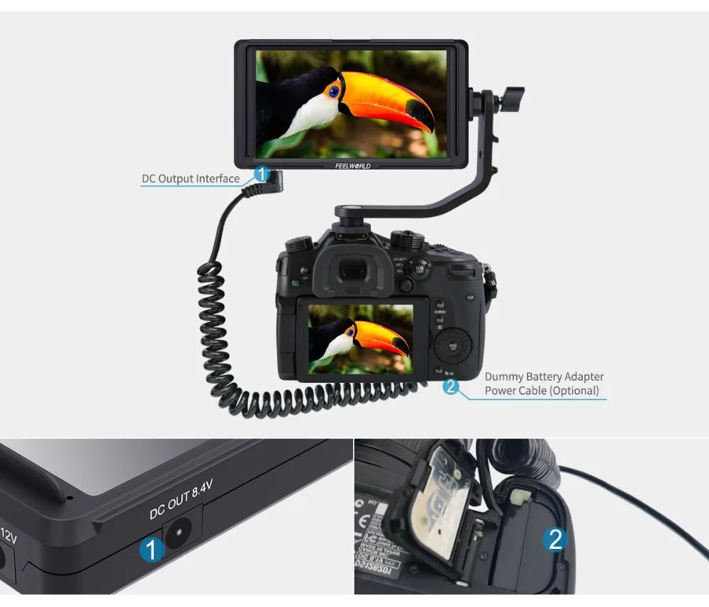 FEELWORLD F5 5 дюймов для однообъективной цифровой зеркальной фотокамеры на полевом