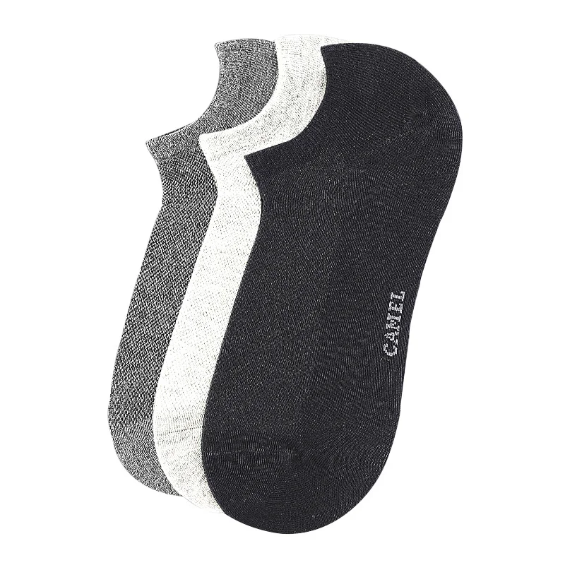 CAMEL 3/6pcs Sports Anti-Sweat Breathable Socks Slippers Men Running Cycling Dry Cotton Quick Dry