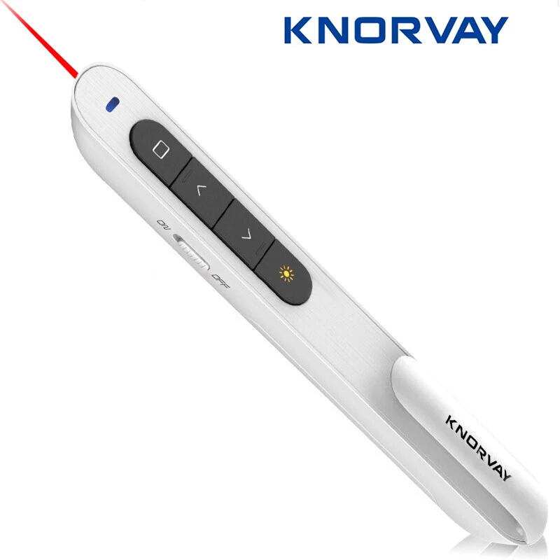 

Knorvay N27 Portable Wireless Presenter USB 2.4GHz Rechargeable Red Laser Pointer Pen Remote Control