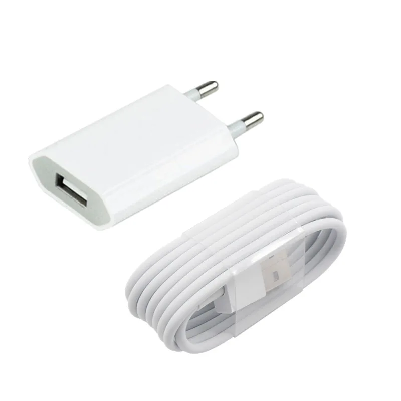 

Top Quality EU Plug Wall Charger Adapter and 1M 8 Pin USB Charger Cable for iphone 6 6s 7 8 plus 5 5s 5c SE Charger Cable