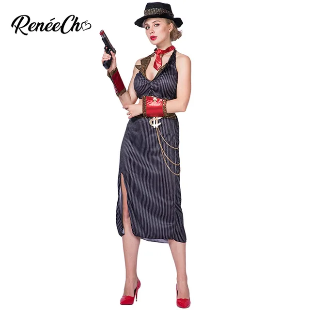 Halloween Costume For Women Gangster Girl Costumes Fantasias Adulto