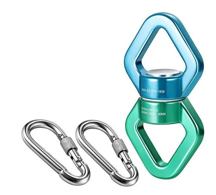 

5 Kits Swing Swivel with 2 Carabiners 30KN for Aerial Silks Dance,Spider Web Tree Swing, Hanging Hammock, Children's Pod Swing