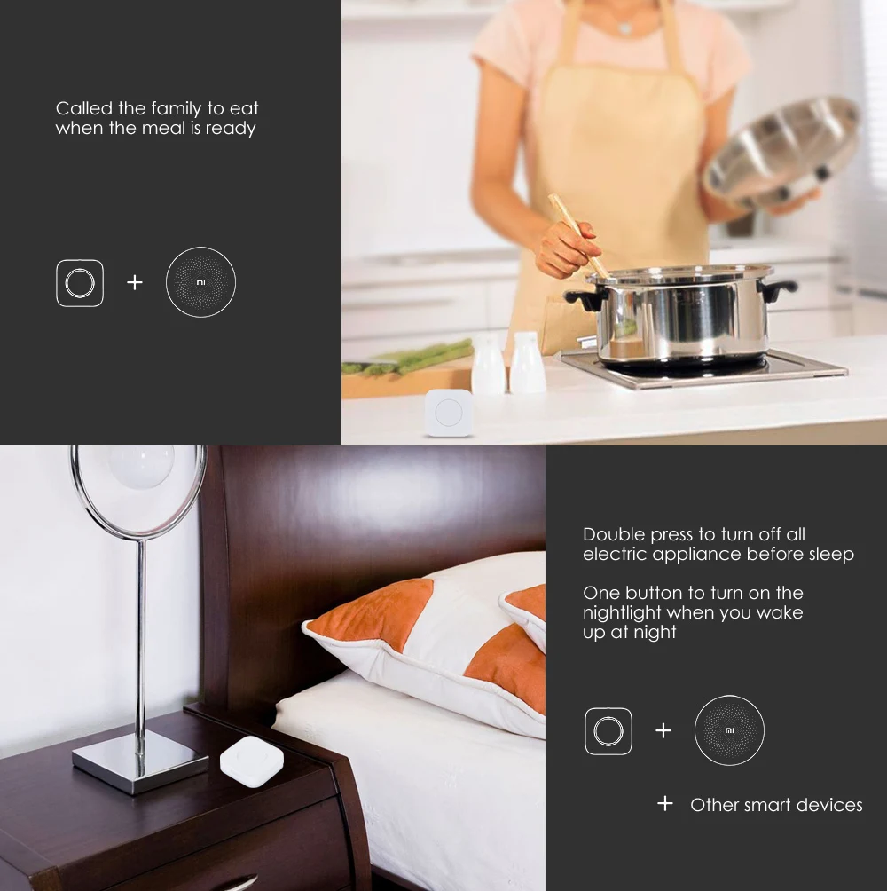 Xiaomi Aqara беспроводной мини переключатель smart switches Intelligent применение дистанционное управление Wi Fi подключение для дверные звонки