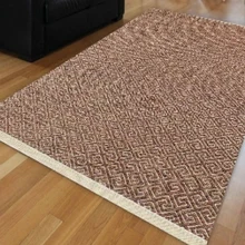 Else Nordec коричневый заблокированный ikat аутентичный современный Противоскользящий килим моющийся декоративный простой краской тканный ковер