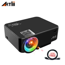 Artlii Movie Portable Projector Home Theater Video Mini Projector Support 1080P LCD To Watch Sports Matches or Movie For Family