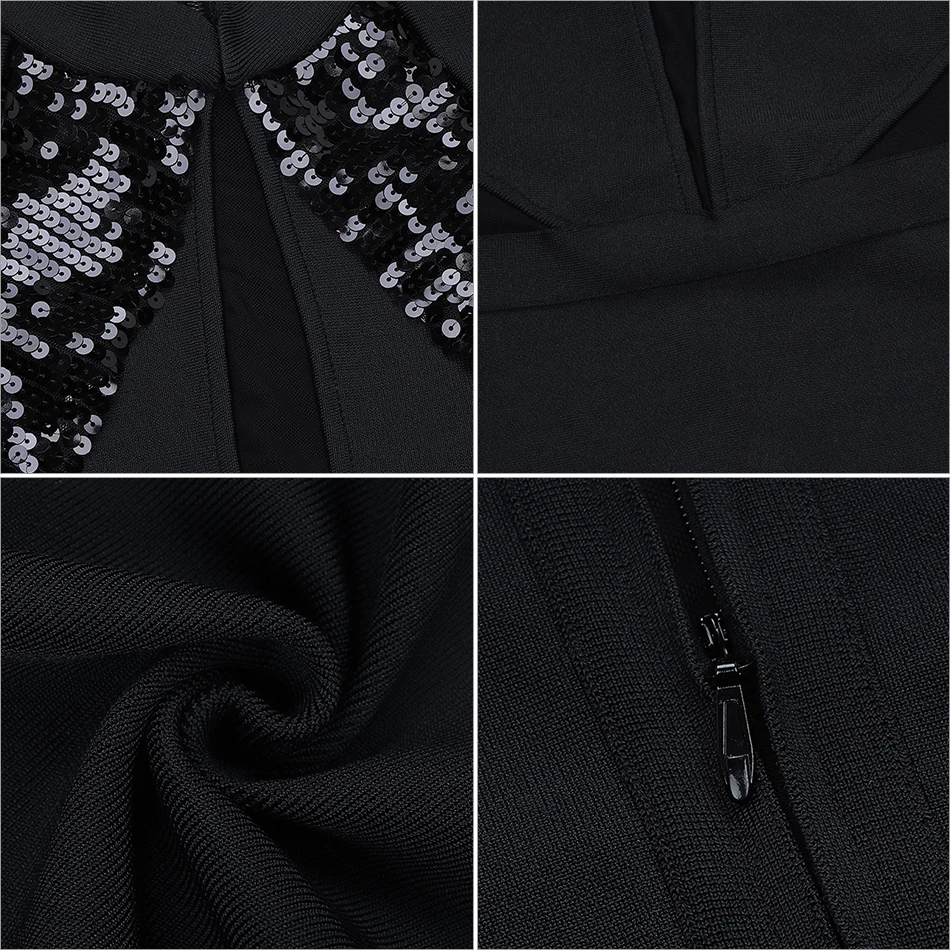 Adyce 2019 новое зимнее Бандажное платье для женщин Vestido сексуальное черное Клубное с