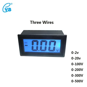 

YB5135D DC Voltmeter LCD Three-wire Digital Voltmeter Digital Voltmeter DC Voltage Meter Blue Backlit Half-sealed Meter Volt