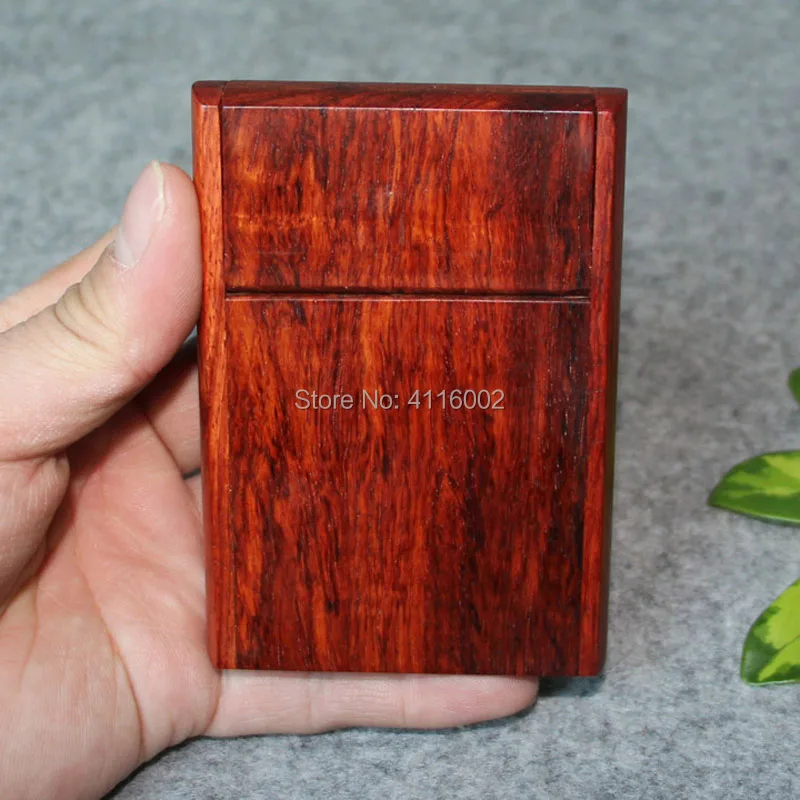 Маленькая коробка из розового дерева, деревянная коробка для сигарет, держатель для визиток, деревянный Карманный чехол, коробка для хранения