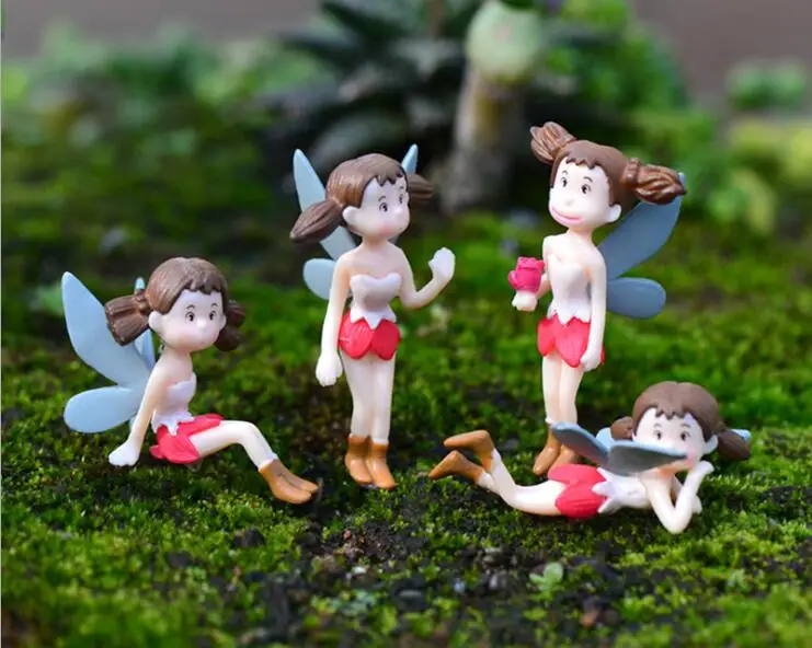 

2pcs little fairy Elf 4.5cm Miniature Garden Ornaments Micro landscape toys mini decoration gift DIY Mini Fairy tale world CJ141
