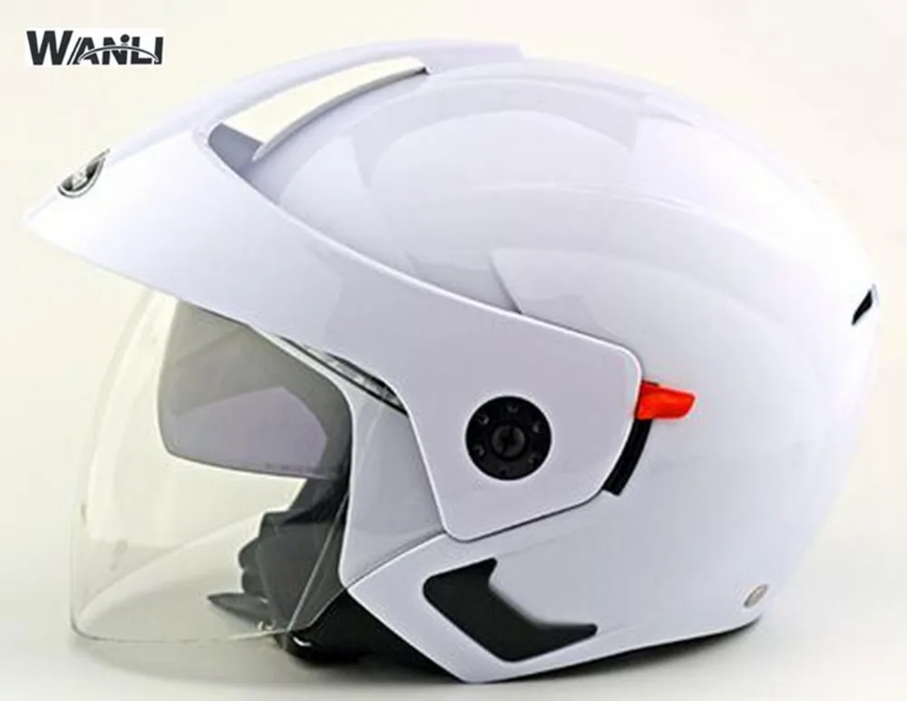 2017 new helmet 3 4 open face crusie scooter motorcycle helmet with inner black lens double