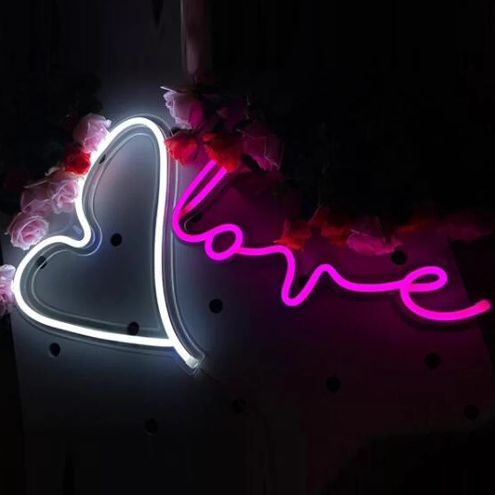 Chi-buy светодиодный неоновый светильник в виде сердца, настенный неоновый декор, свадебные, праздничные, вечерние украшения, светодиодный неоновый логотип на заказ