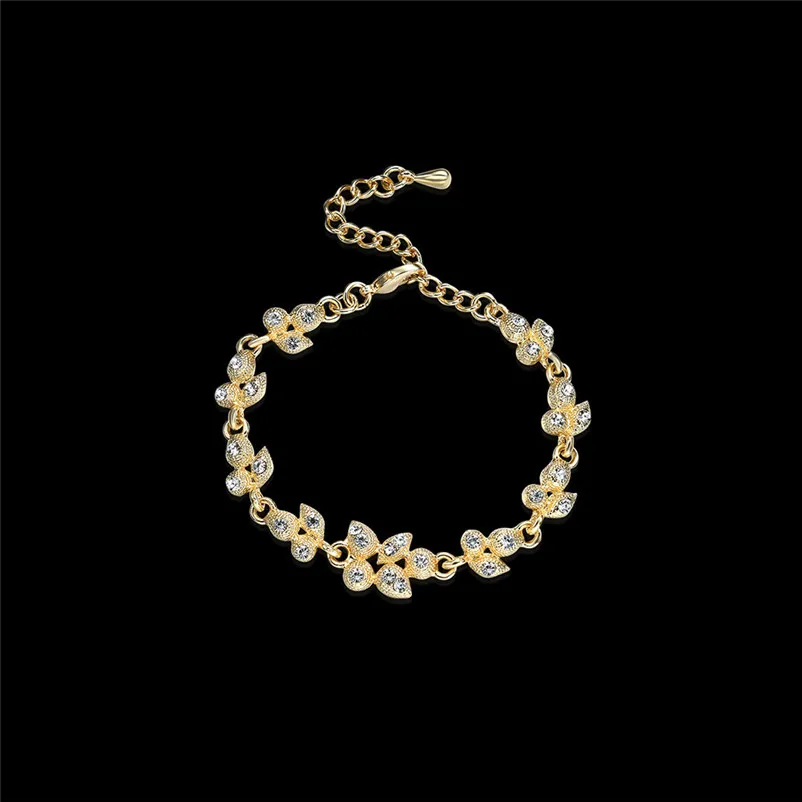 Fashion bracelets for women 2018 Pearl Styles Crysta Fashion Spot Rhinestone Charm Bracelet Adjustable Pulseiras Y30#N  (2)
