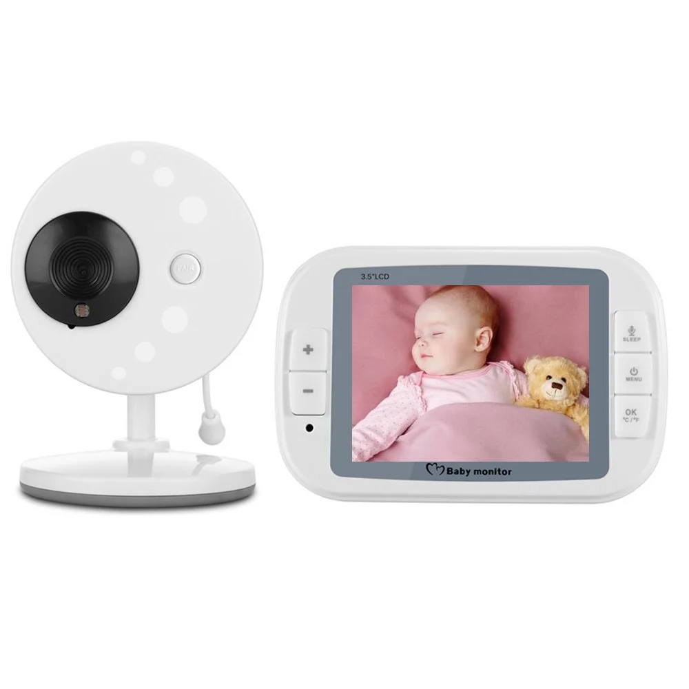 

babykam baba eletronica bebek kamerasi babymonitor 3.5''LCD IR Night Vision Temperature Sensor Lullabies video Intercom baby cam