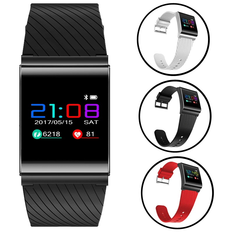 

BANGWEI 2018 New Men Smart Watch Blood Pressure Blood Oxygen Heart Rate Detection Smart Wristband Touch Screen OLED Color Screen