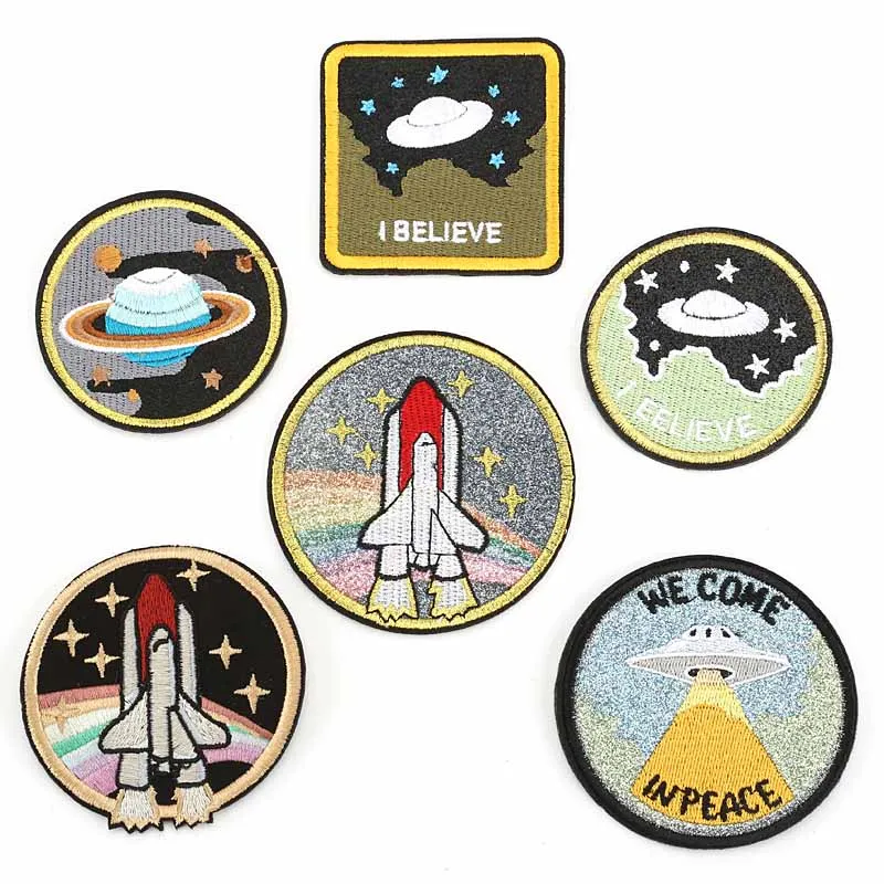 

Space I believe Shuttle Iron On Embroidered Clothes Patches For Clothing Stickers Garment Wholesale