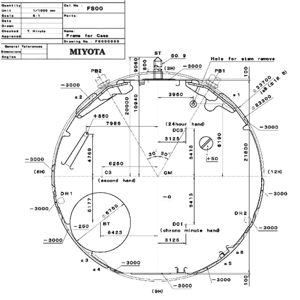 Miyota FS00 3 глаза хронограф Япония кварцевый механизм наклонная кнопка