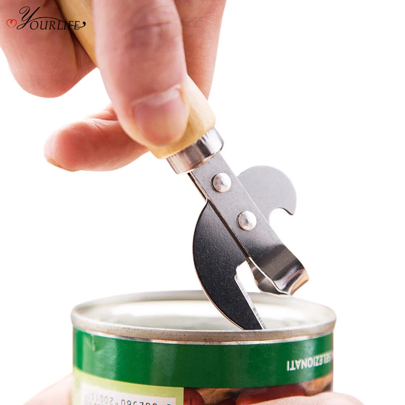 

OYOURLIFE 1pc Multifunction Stainless Steel Can Opener Beer Bottle Opener Portable Outdoor Picnic Jar Opener Kitchen Tool