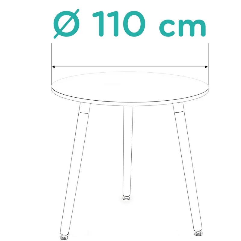94928 Barneo Т-12 интерьерный обеденный стол МДФ на деревянных ножках круглый стол кухонный стол мебель для кухни столик для кофе журнальный столик черный стол для дачи круглый стол по России - Цвет: Diameter 110cm