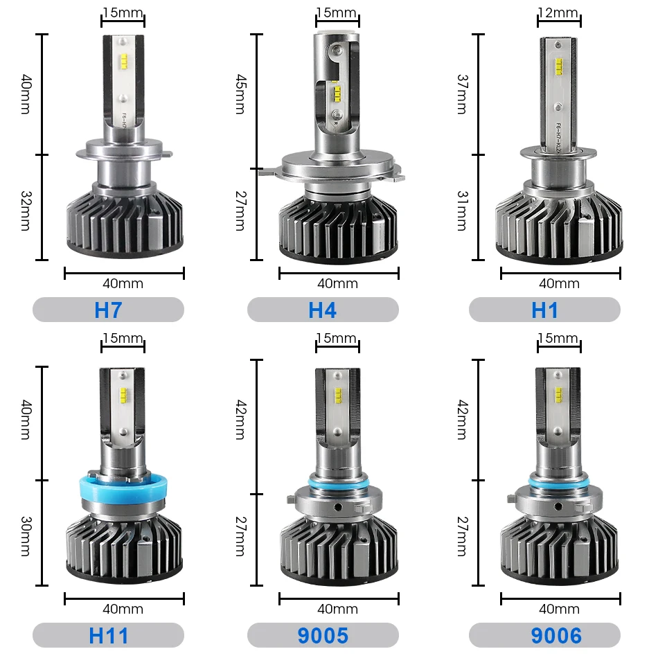 HLXG 2 шт. H1 H4 H11 H7 светодиодный H4 лампы с Lumi светодиодный s зэс чипы 12000LM для автомобилей головной светильник Авто лампада светильник 9005 HB3 светодиодный 9006