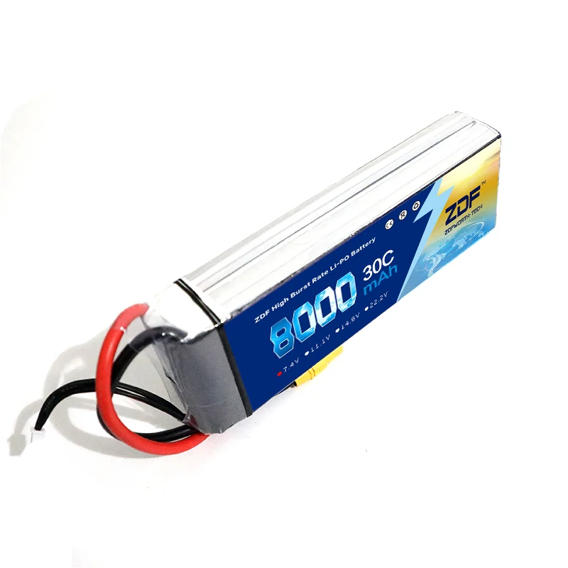 Аккумулятор ZDF AKKU 2S 7 4 В 8000 мАч 30C LiPo Tplug/XT60/EC5/TRX Traxxas для радиоуправляемого