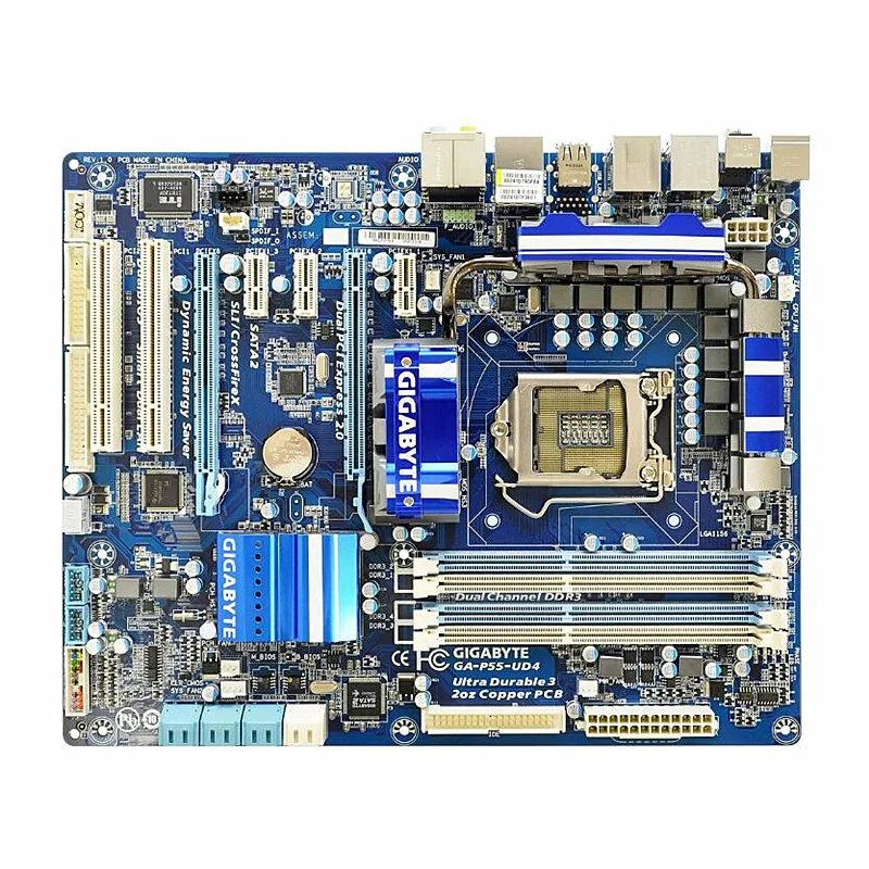 

For Gigabyte GA-P55-UD4 Original Used Desktop Motherboard P55-UD4 P55 LGA 1156 i5 i7 DDR3 16G SATA2 ATX