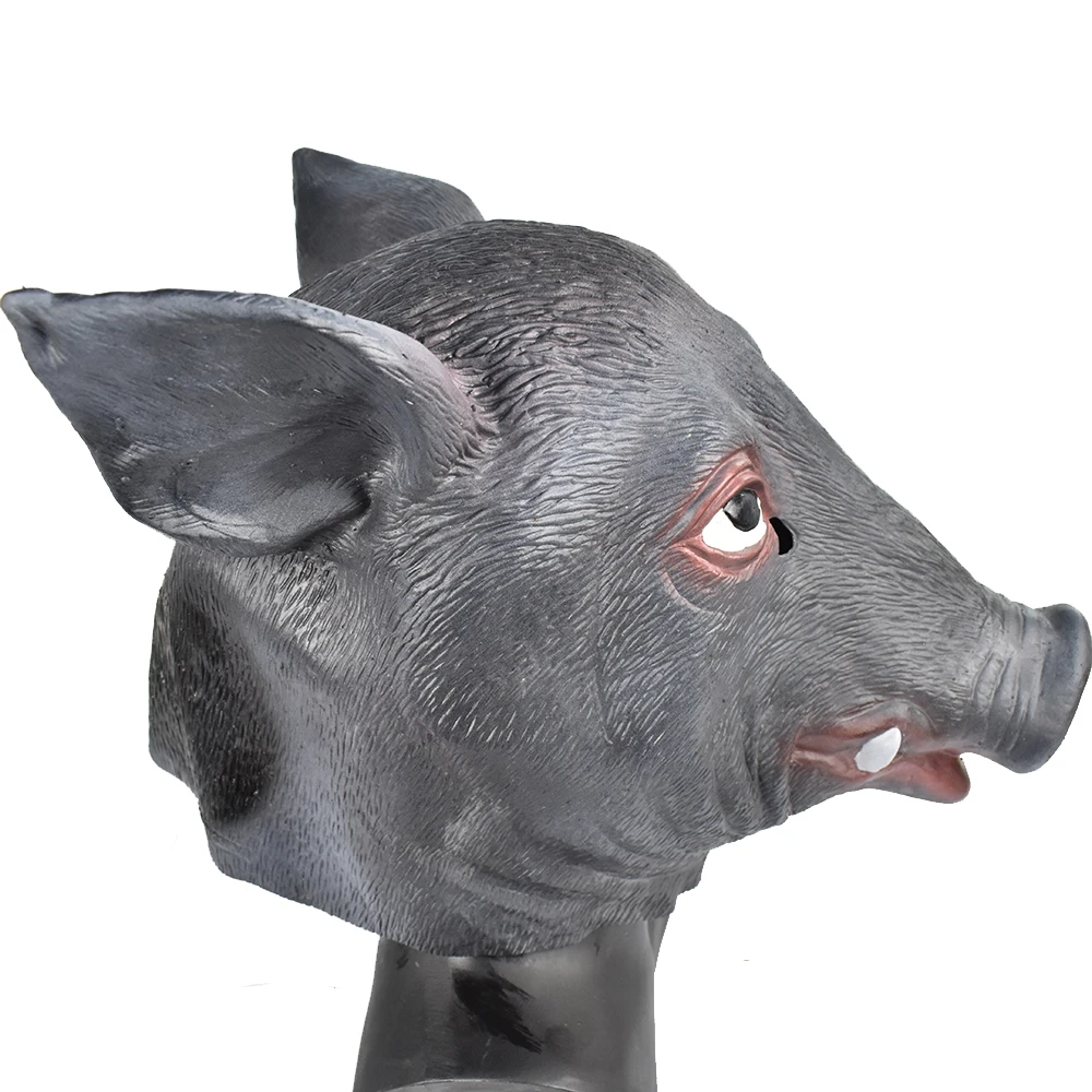 Маска животного ручной работы свинья полная голова Реалистичная кабан латексная маска для маскарада украшения