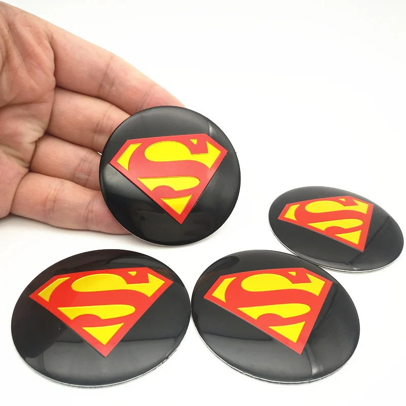 FDIK 4pcs 56.5mm superman logo aluminum car emblem Wheel Center Hub sticker Rim badge For mercedes bmw vw audi car-styling