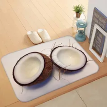 Еще серое дерево на половину белых кокосов Фрукты 3d шаблон печати противоскользящие моющиеся половик домашний декор Entryway кухонный коврик