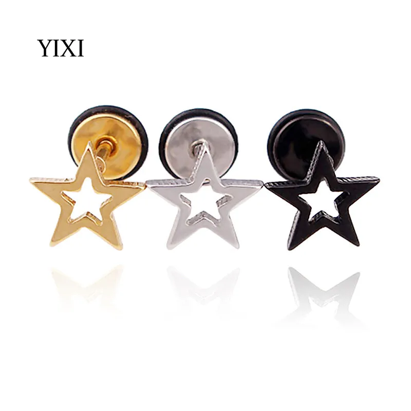 YIXI Novelty Star Earrings Rock Punk Unisex 2017 Popular Hollow Out