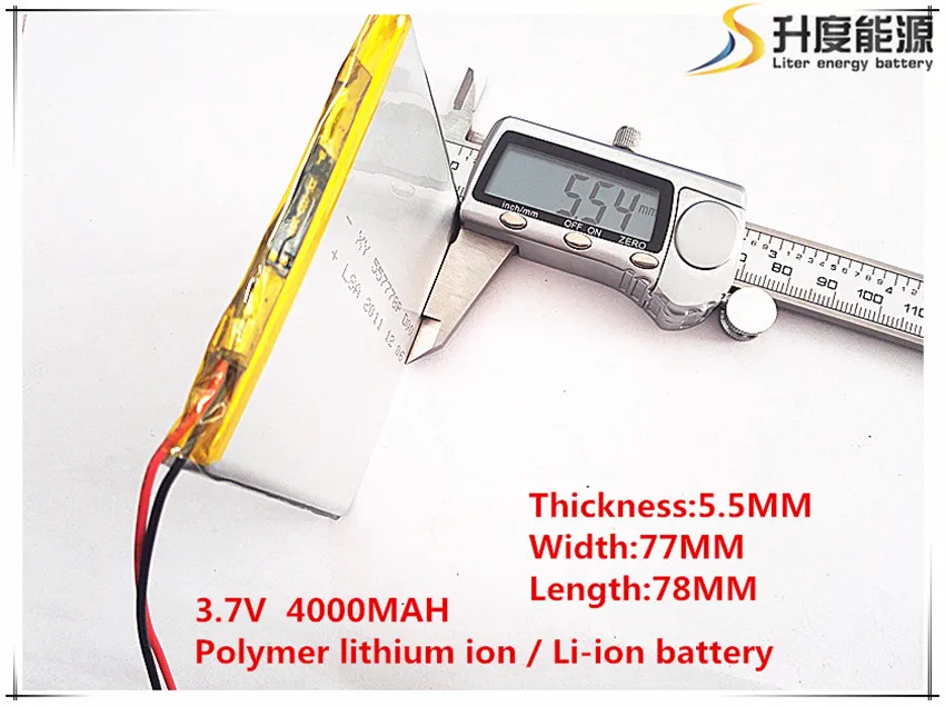5pcs [SD] 3.7V 4000mAH [557778] Polymer lithium ion / Li-ion battery for TOY POWER BANK GPS mp3 mp4 cell phone speaker | Электроника
