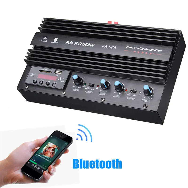 Comprar AMPLIFICADOR DE POTENCIA ESTÉREO HIFI para el hogar con bluetooth de clase AB 1500W Entrada de amplificador de Audio inalámbrico Radio USB AUX SD FM con Control remoto