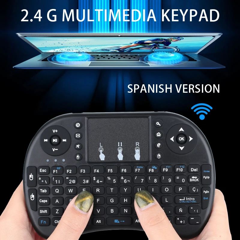 I8 Испанская версия 2,4 ГГц Беспроводная клавиатура Air mouse Teclado портативная клавиатура для Android tv BOX PC