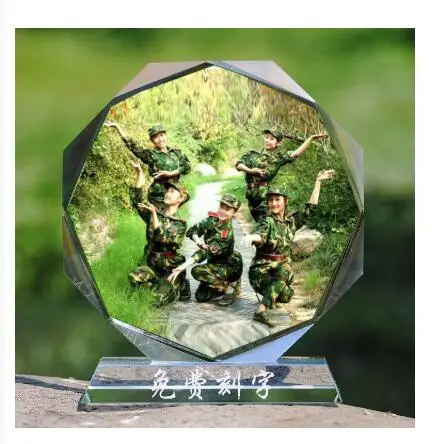 

print on demand dropshipping Custom Crystal Photo, 8 angles, Photo and Words Included, Memory Gifts