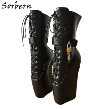 preço Sorbern Preto Sapatos De Dança Exótica Sexy Ballet Salto Alto Fetiche Botas Grande Lady Gaga Saltos Extremos Goth Drop Shipping Botas Femininas