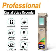 8 Гб Профессиональный диктофон с голосовой активацией Espia цифровой звук аудио запись Цифровой диктофон-ручка mp3-плеер скрытый пароль защита